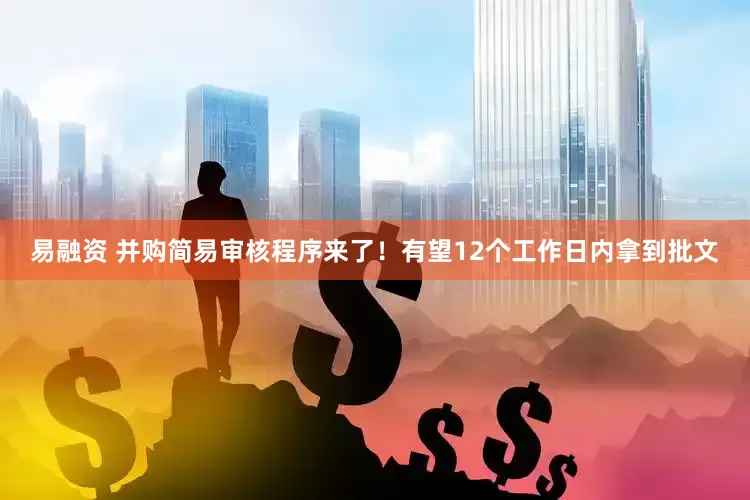 易融资 并购简易审核程序来了！有望12个工作日内拿到批文
