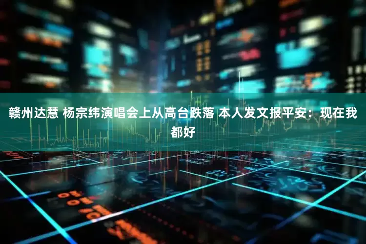 赣州达慧 杨宗纬演唱会上从高台跌落 本人发文报平安：现在我都好